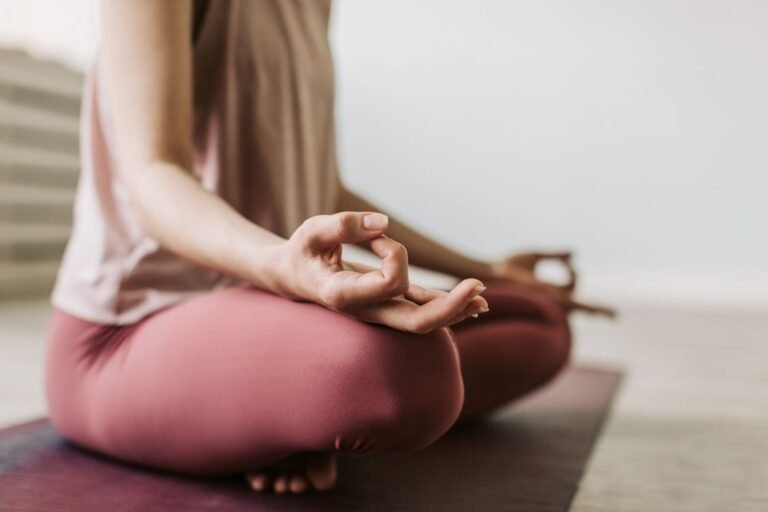 Woman meditating peacefully for natural health